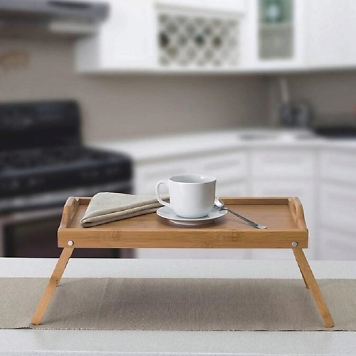 

ARYA HOME COLLECTION Поднос для кровати из бамбука со складными ножками 48x30x6.5x24 см, Поднос для кровати из бамбука со складными ножками 48x30x6.5x24 см