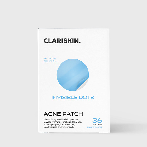 

CLARISKIN Invisible Dots Патчи от прыщей и акне невидимые от воспалений и под макияж 36.0, Invisible Dots Патчи от прыщей и акне невидимые от воспалений и под макияж