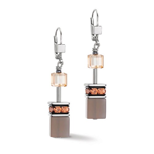 

COEUR DE LION Серьги GeoCUBE Cognac-Beige, Серьги GeoCUBE Cognac-Beige