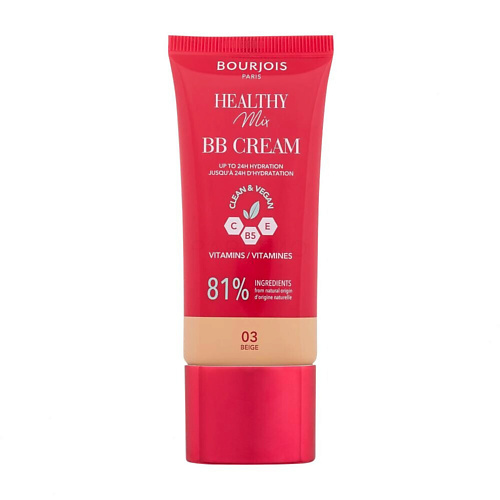 

BOURJOIS Увлажняющий BB-крем Healthy Mix Clean & Vegan BB Cream, Увлажняющий BB-крем Healthy Mix Clean & Vegan BB Cream