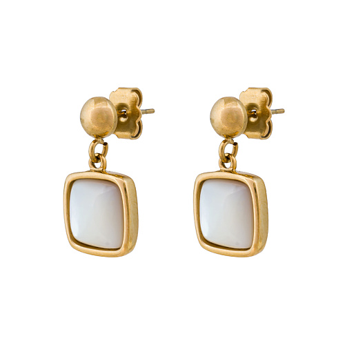 

FIORE LUNA Серьги Куб SHELL WHITE, Серьги Куб SHELL WHITE