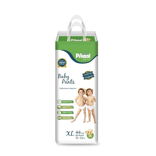 

PIKOOL Подгузники-трусики Premium XL (15-25 кг.) 44.0, Подгузники-трусики Premium XL (15-25 кг.)