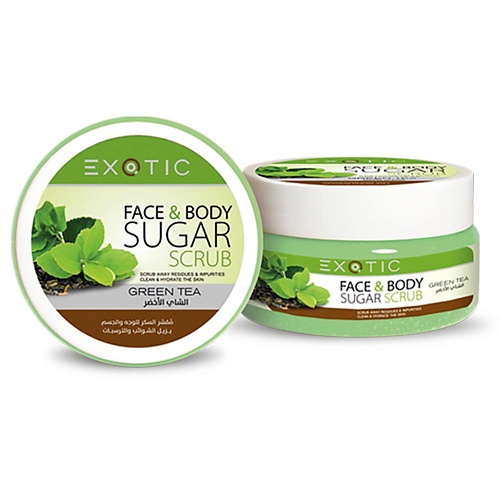 

EXOTICMOOD Сахарный скраб для лица и тела Green Tea 300.0, Сахарный скраб для лица и тела Green Tea