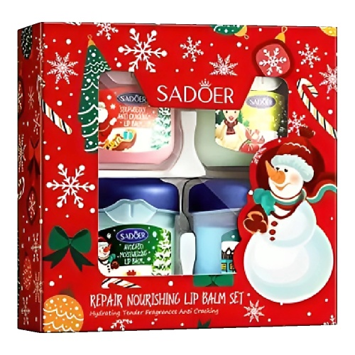 

SADOER Набор бальзамов для губ питательных Christmas, Набор бальзамов для губ питательных Christmas