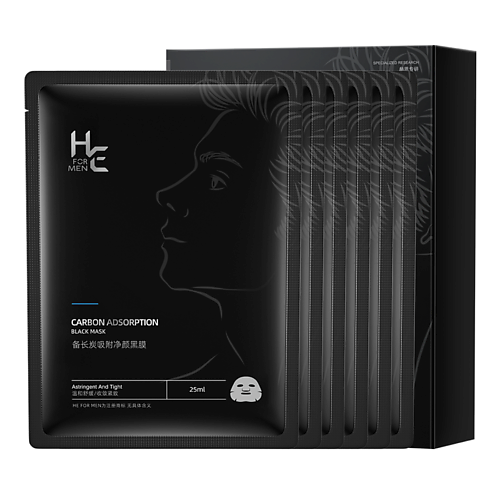 HE FOR MEN Карбоновая углеродная тканевая маска для лица НЕ for men CARBON ADSORPTION black mask 1944₽