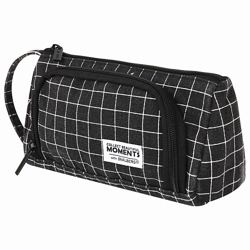 

BRAUBERG Пенал-косметичка Checkered black, Пенал-косметичка Checkered black