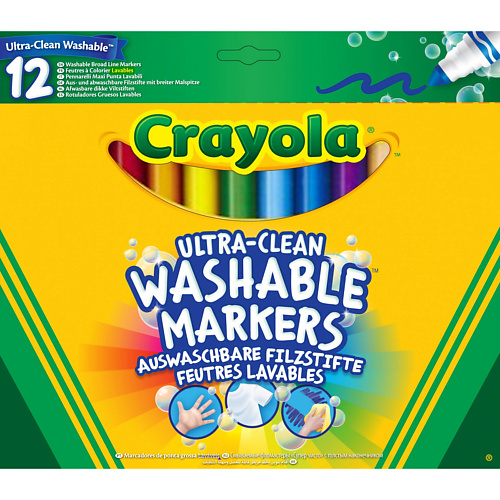 

CRAYOLA Смываемые фломастеры с широким пером Ultra Clean Broad Line Markers 12.0, Смываемые фломастеры с широким пером Ultra Clean Broad Line Markers