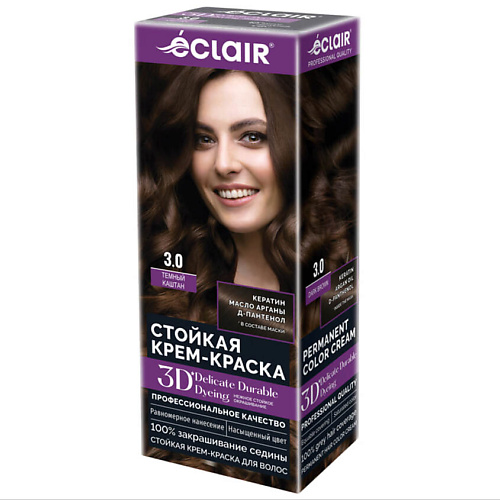 ECLAIR Стойкая крем краска для волос 3D