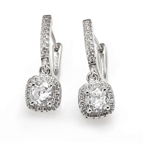 

SHINE & BEAUTY Серьги с английским замком покрытые серебром с кристаллами Swarovski, Серьги с английским замком покрытые серебром с кристаллами Swarovski