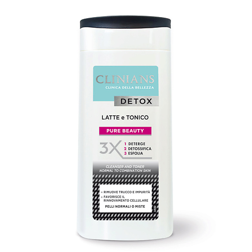 

CLINIANS Молочко и Тоник 2 в 1 Detox, Молочко и Тоник 2 в 1 Detox