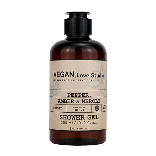 

VEGAN.LOVE.STUDIO Парфюмированный гель для душа перец амбра и нероли без SLS и парабенов 300.0, Парфюмированный гель для душа перец амбра и нероли без SLS и парабенов