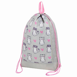 Мешок для обуви с ручками, боковой карман на молнии Kitties
