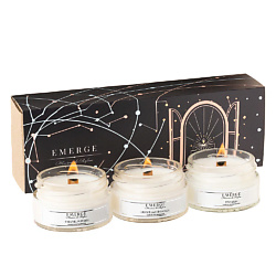 Набор 3 свечи ароматические (Апельсин-корица, Попкорн, Синнабон)