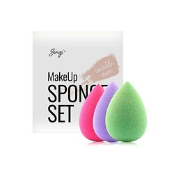 Набор спонжей для макияжа глаз LIGHT GREEN, HOT PINK, PURPLE
