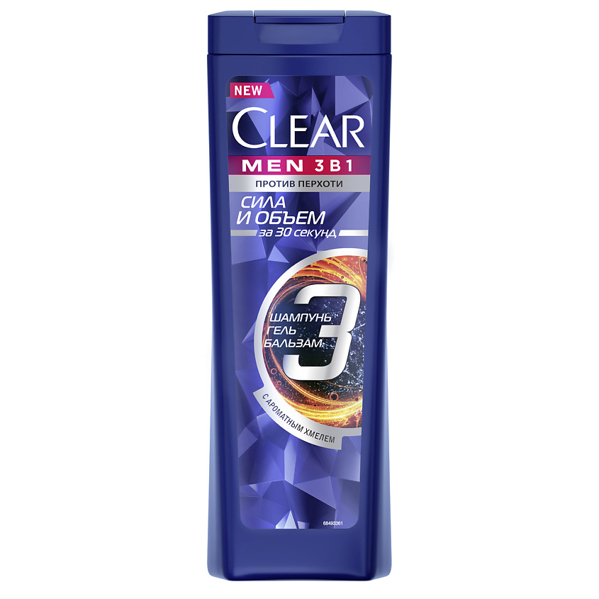 CLEAR Шампунь MEN 3 в 1 Объём и Сила, 400 мл купить по цене 472₽ в ЛЭТУАЛЬ