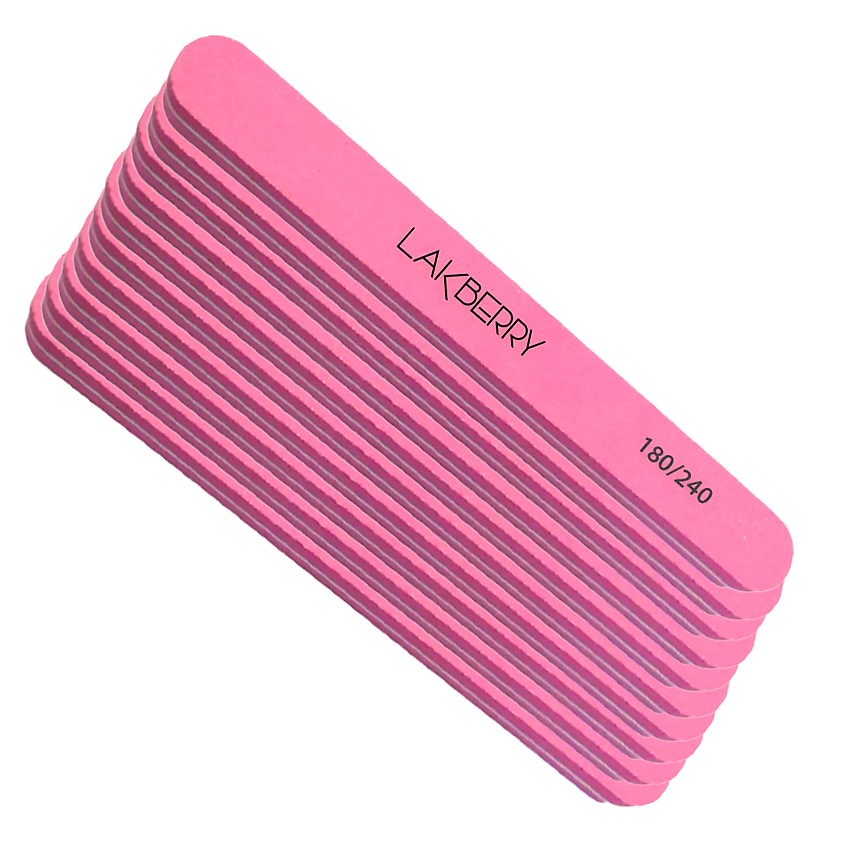 GET THE REASON LAKBERRY Баф для шлифовки ногтей 180/240, 10 шт, Розовый ...