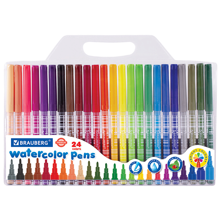 BRAUBERG Фломастеры PREMIUM 24 цвета купить по низким ценам в ЛЭТУАЛЬ