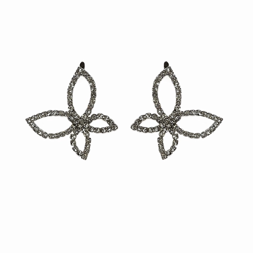 Изображение товара Бижутерные серьги с бабочками и стразами для женщин 23 мм