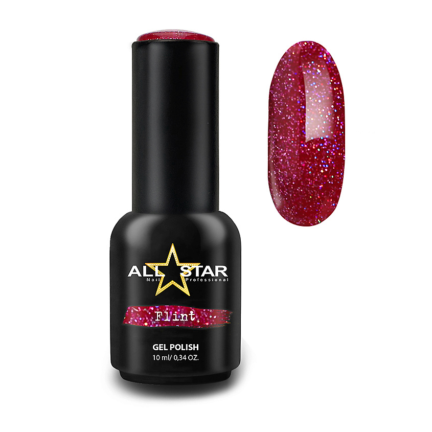 Изображение товара ALL STAR PROFESSIONAL Гель-лак для ногтей Shine красно-фиолетовый с шиммером