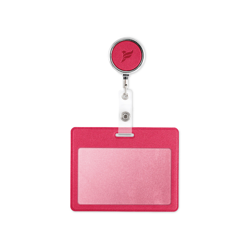 Изображение товара Карман для пропуска или бейджа из экокожи с рулеткой Ягодный