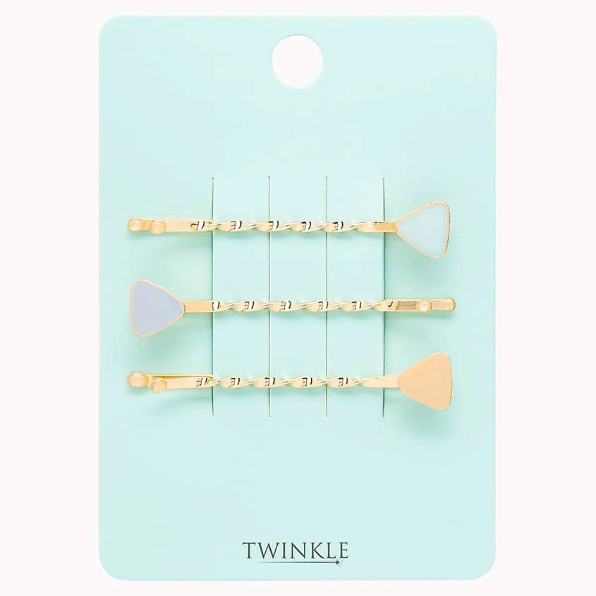 Изображение товара Набор заколок-невидимок TWINKLE GEOMETRIC TRIANGLES 3 шт стильный аксессуар