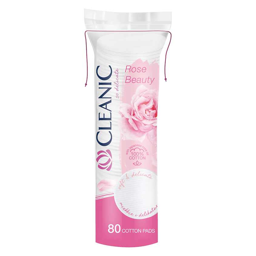 Изображение товара CLEANIC Rose Beauty Ватные диски гигиенические, 80 шт.