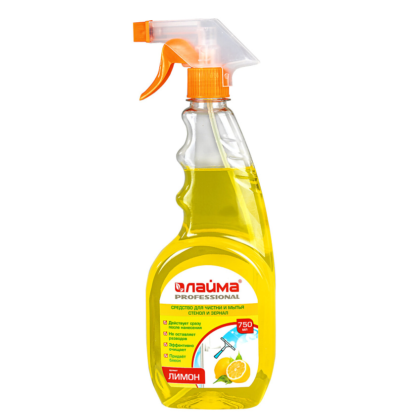 Изображение товара LAIMA Средство для мытья стекол и зеркал "Лимон", 1 шт.