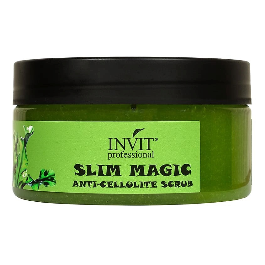 Изображение товара Антицеллюлитный скраб для тела INVIT Slim Magic 200 мл с морскими водорослями и ментолом