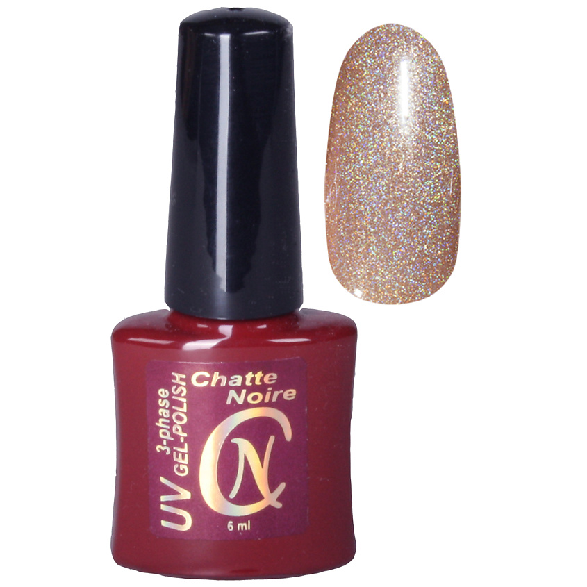 Изображение товара CHATTE NOIRE Гель-лак для ногтей Brown, тон 1028, бежево-серебристый