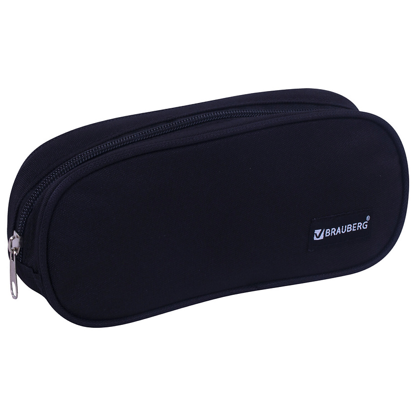 Изображение товара BRAUBERG Пенал-косметичка, овальный, Черный