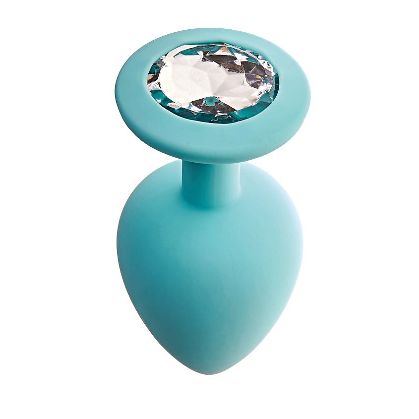 Изображение товара LE FRIVOLE Анальная пробка с кристаллом Gamma + кристалл CORE, размер М, Голубой