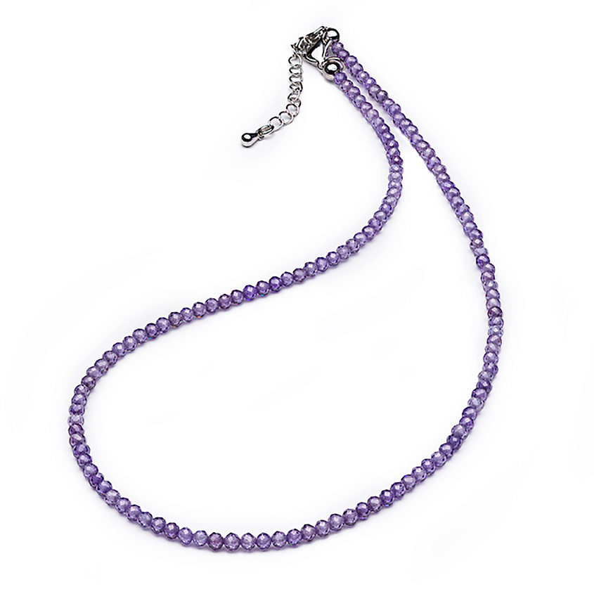 Изображение товара MILETTA Чокер блестящий циркон на шею женский из натуральных камней, цвет: сиреневый