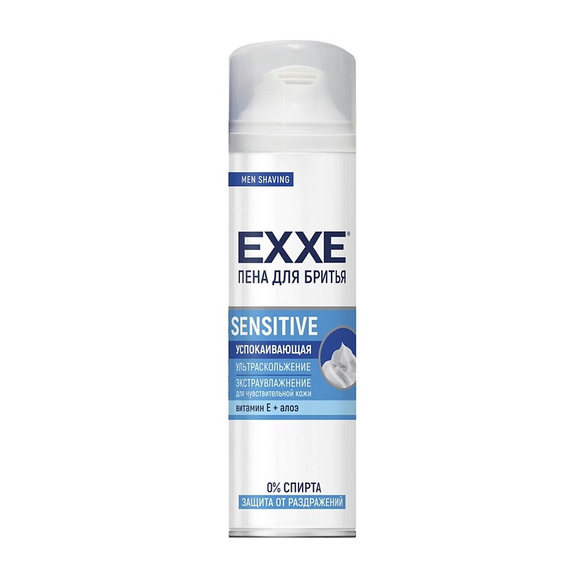 Изображение товара EXXE Пена для бритья SENSITIVE успокаивающая с алоэ и витамином Е, 200 мл