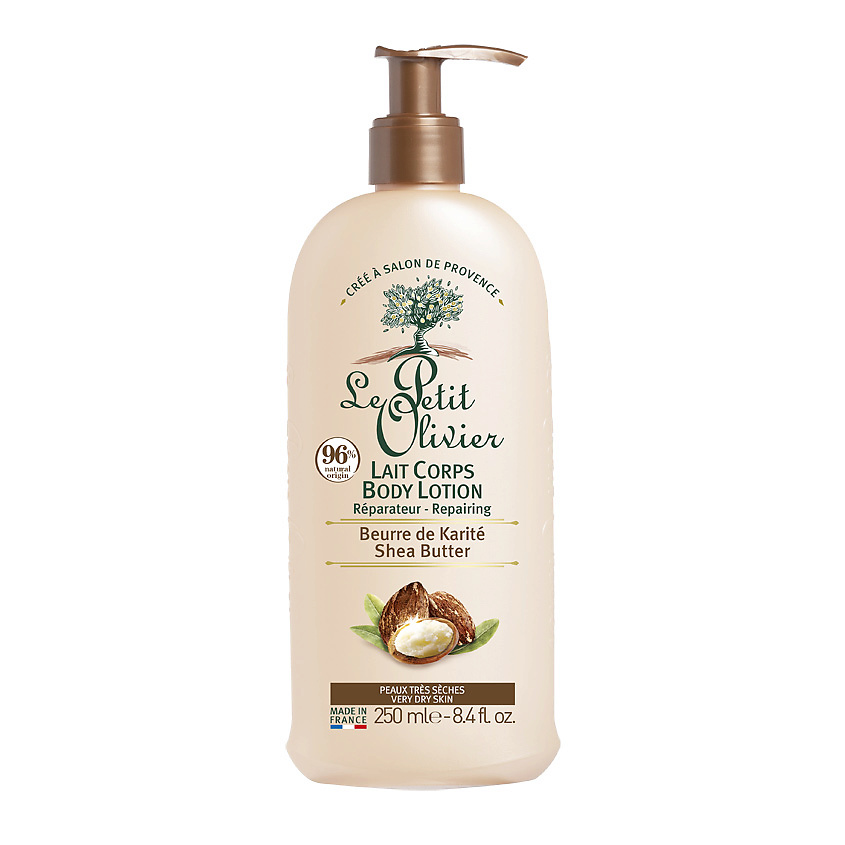 Изображение товара LE PETIT OLIVIER Молочко для тела восстанавливающее с маслом Карите для очень сухой кожи Beurre de Karite Shea Butter Body Lotion, 250 мл