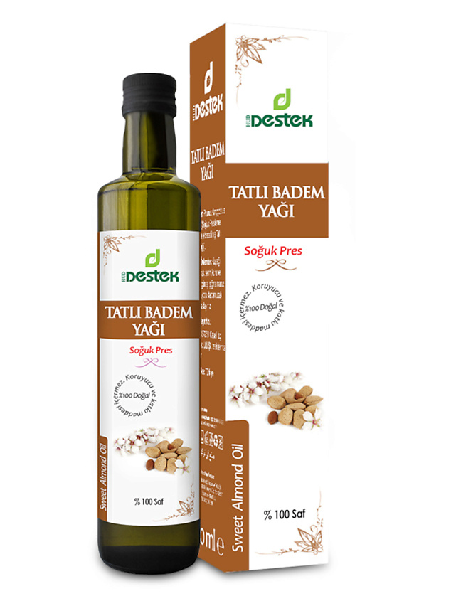 Изображение товара DESTEK Косметическое масло сладкого миндаля для лица, волос, тела, для ногтей и кутикул, 250 мл