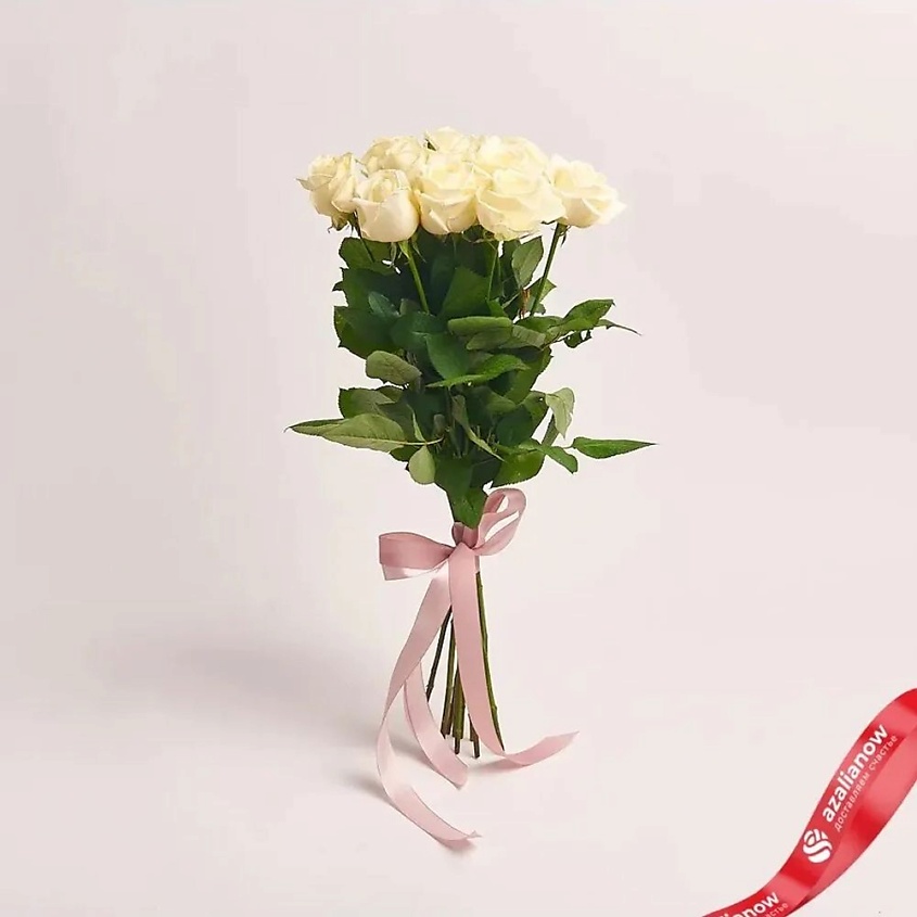 Изображение товара Букет из 11 белых роз 50 см - свежие живые цветы для подарка