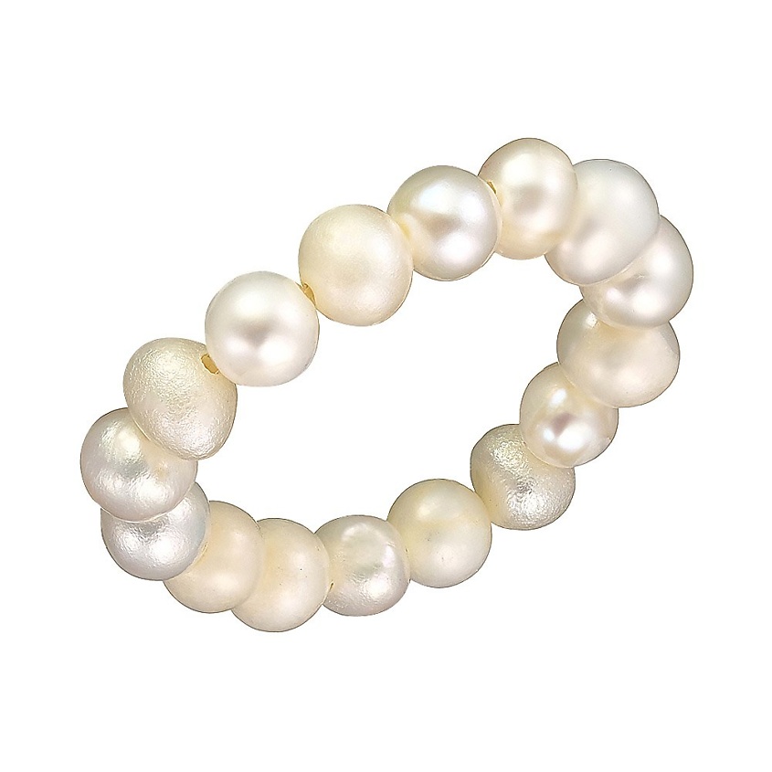 Изображение товара UVI JEWELLERY Кольцо из жемчуга на резинке, цвет: Белый, размер: 18