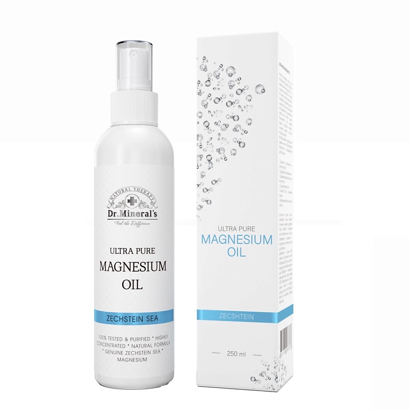 Изображение товара DR.MINERAL’S Магниевое масло Zechstein, магниевый спрей от боли в мышцах, для укрепления волос, 250 мл