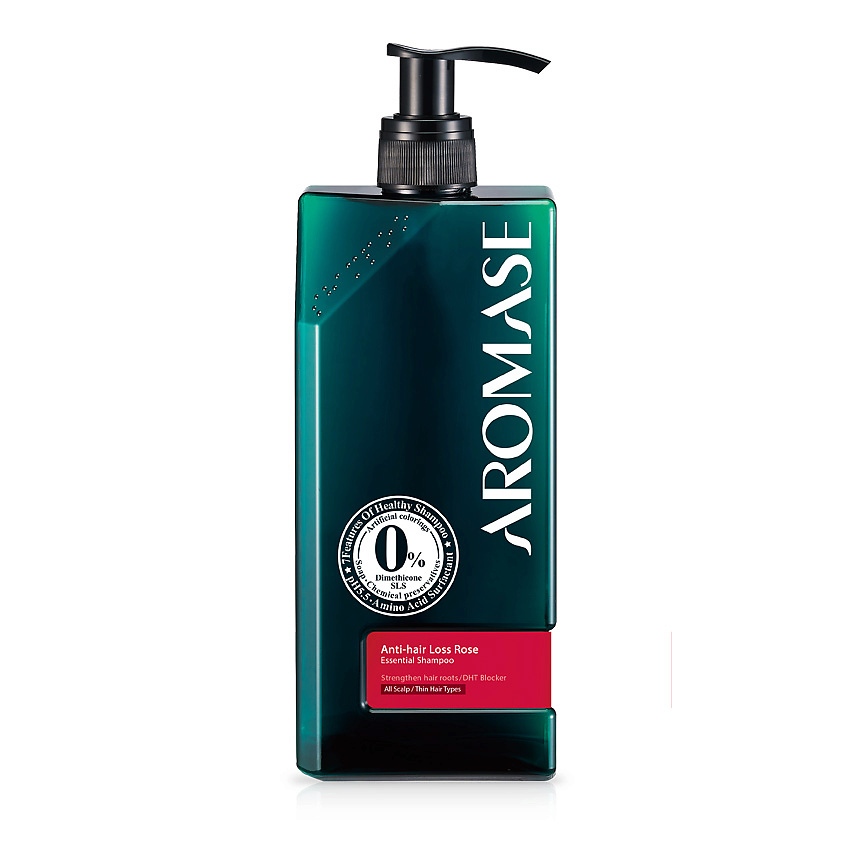 Изображение товара AROMASE Шампунь против выпадения для тонких и длинных волос с эфирным маслом Розы Anti-Hair Loss, 400 мл