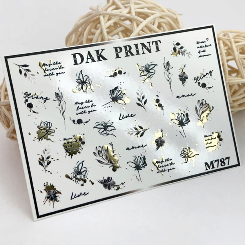 Изображение товара Слайдер-дизайн для ногтей M787 от DAK PRINT, наклейки, рисунки для маникюра