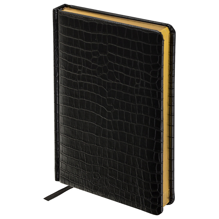 Изображение товара Ежедневник BRAUBERG Comodo А5 недатированный кожаный черный с золоченым срезом