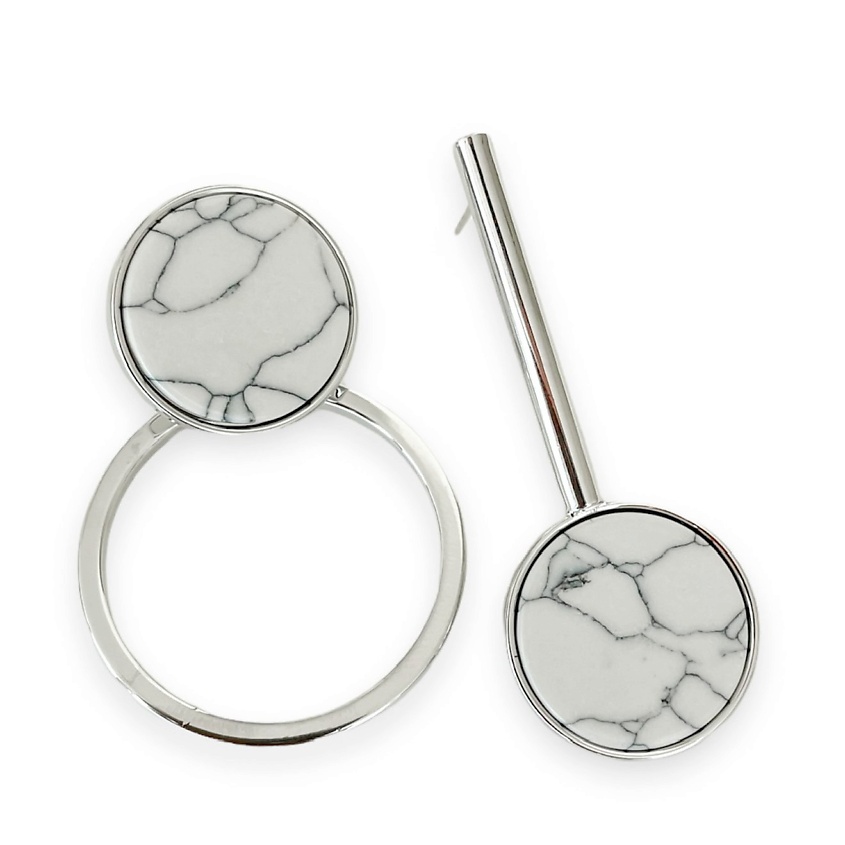 Изображение товара Серьги асимметричные с мрамором FROMOSTINA.K из хирургической стали