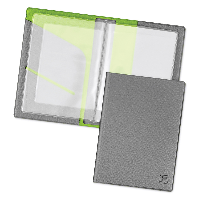 Изображение товара FLEXPOCKET Обложка для автодокументов из экокожи с прозрачными вкладышами, цвет: серый