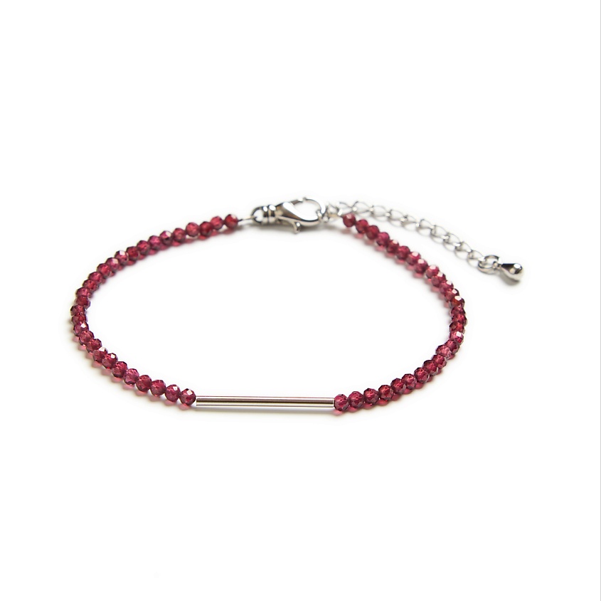 Изображение товара MORZA Браслет из натурального граната, цвет: Серебряный, размер: 17
