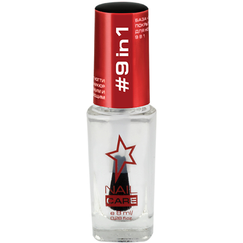 Изображение товара STELLARY Верхнее покрытие для ногтей 9 в 1 Base&Top, Прозрачный, 8 мл