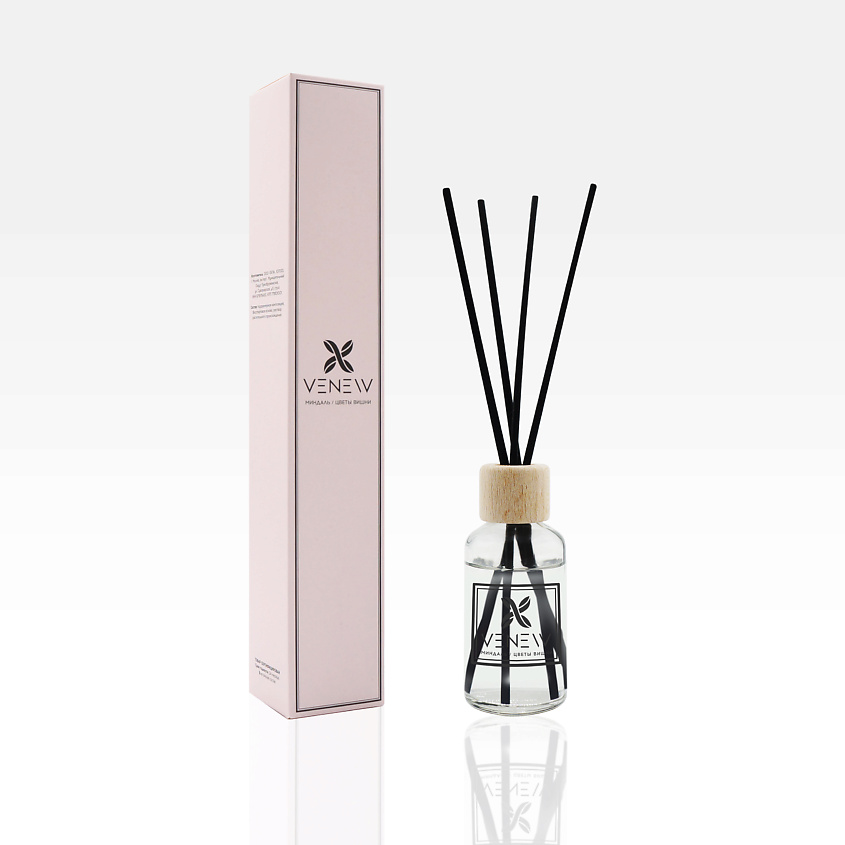 Изображение товара VENEW Диффузор ароматизатор для дома парфюм Миндаль и цветы вишни, 45 мл