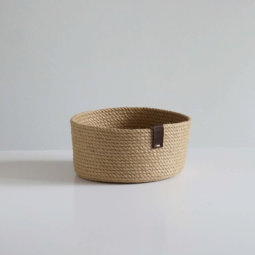 Изображение товара ПОЛЕ Набор круглых плетеных корзин для хранения, Бежевый