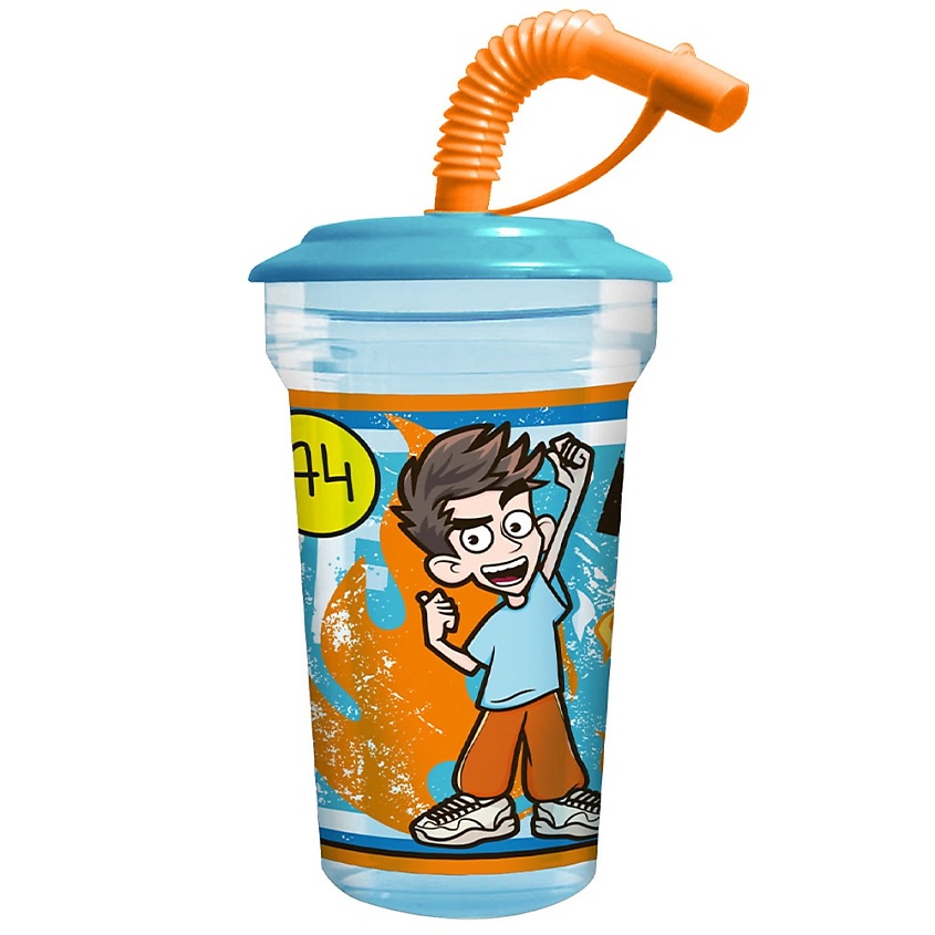 Изображение товара Стакан с трубочкой Влада А4 пластиковый 420 мл герметичный дизайн для детей