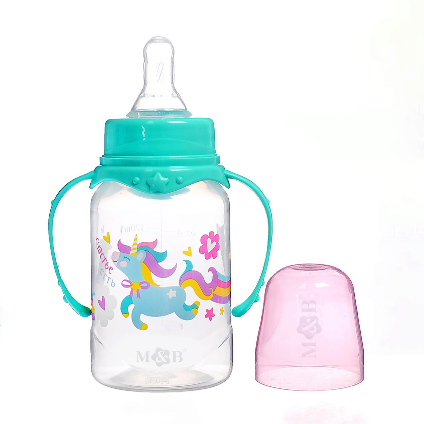 Изображение товара MUM&BABY Бутылочка для кормления "Волшебная пони", классическое горло, с ручками, от 0 мес., 1 шт