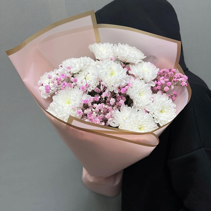Изображение товара Подарочный букет из хризантем и гипсофилы PARTY DAY для любого повода